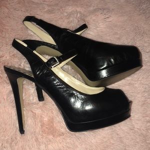 Enzo Angiolini Black Leather Mary Janes